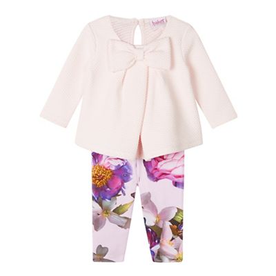 Baby girls' pink top and leggings set